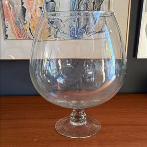 large, huge hand-blown clear glass brandy snifter perfect terrarium !!